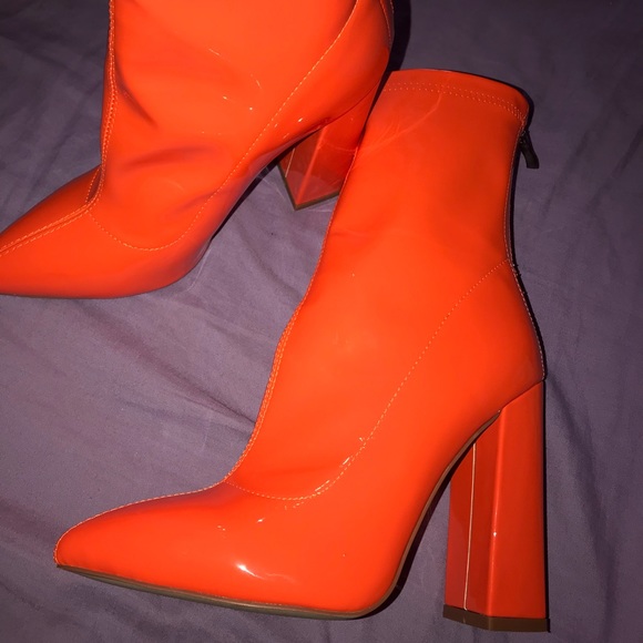 Orange Block Heel Point Boot - Picture 5 of 5